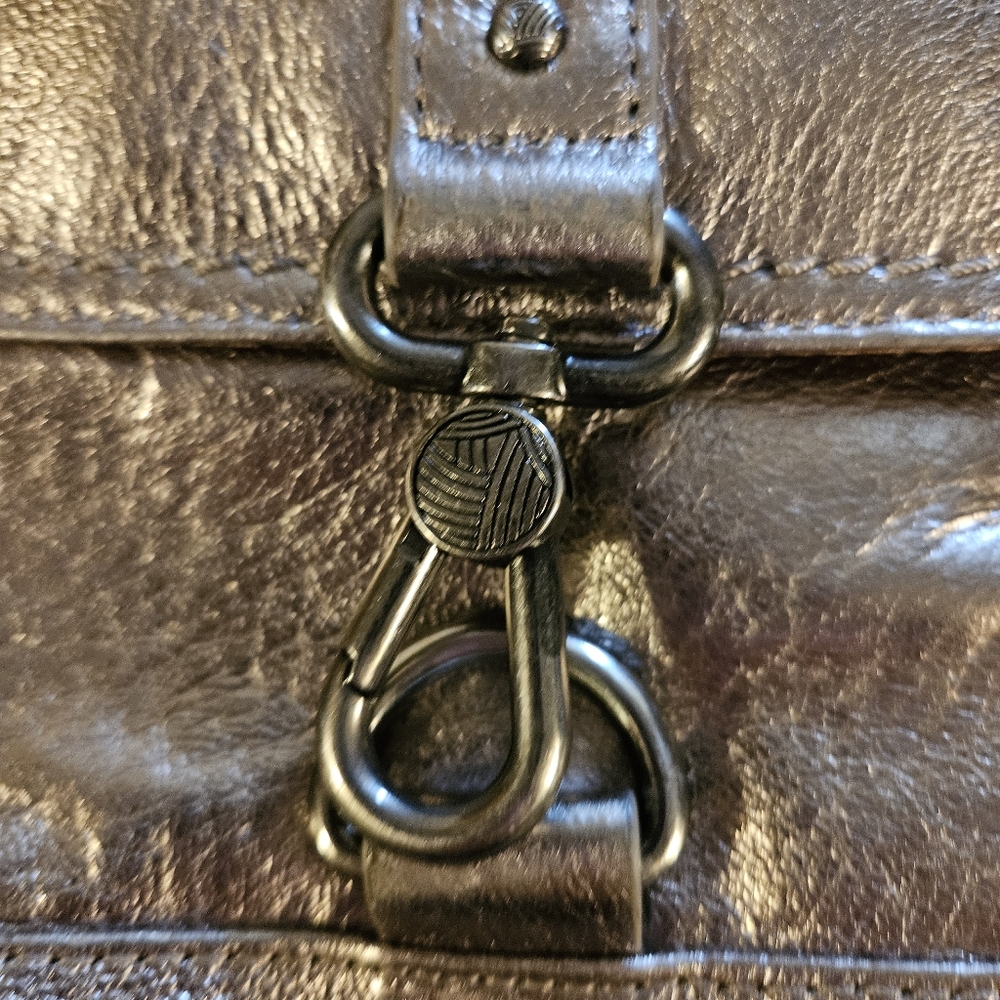 The Sak Golden Leather Shoulder Crossbody Bag with Heavy Metal Accents - Picture 7 of 9